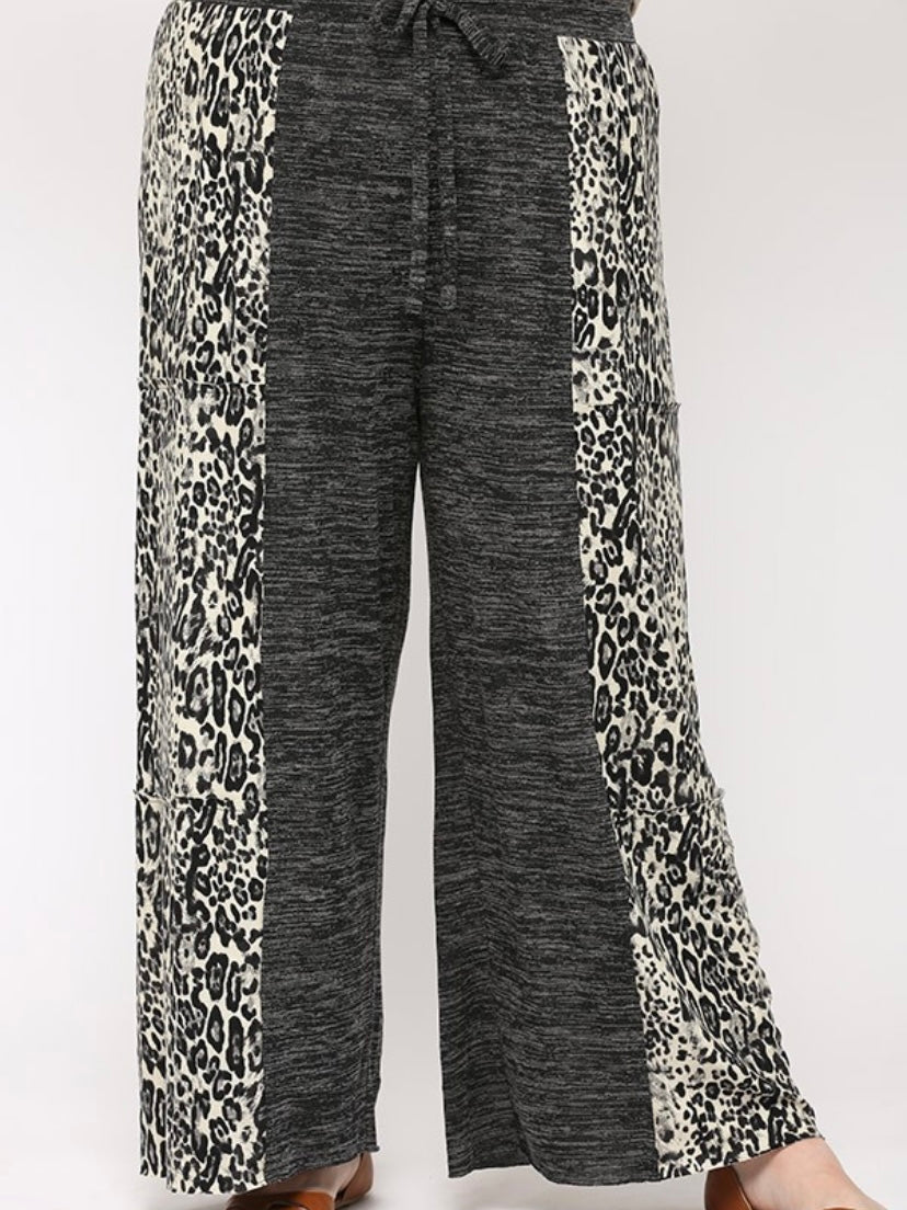 Leopard mix pants